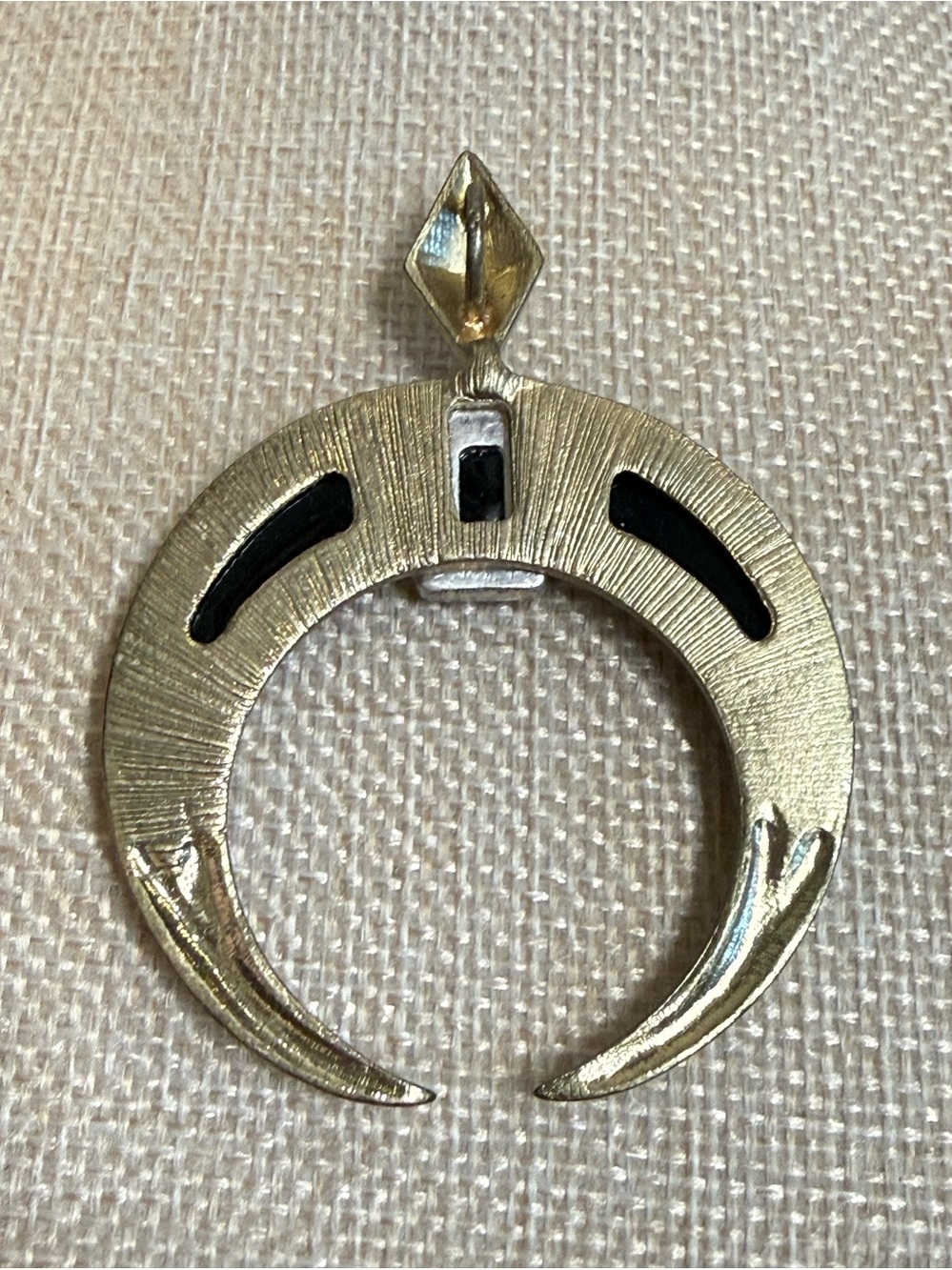 Black and Gold Crescent Pendant Necklace - Unbranded - Picture 2 of 3